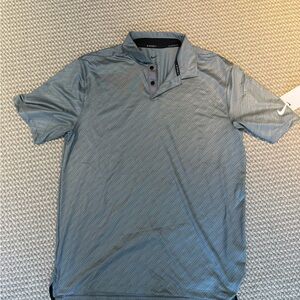 Nike Golf Men's Gray Striped Polo Shirt